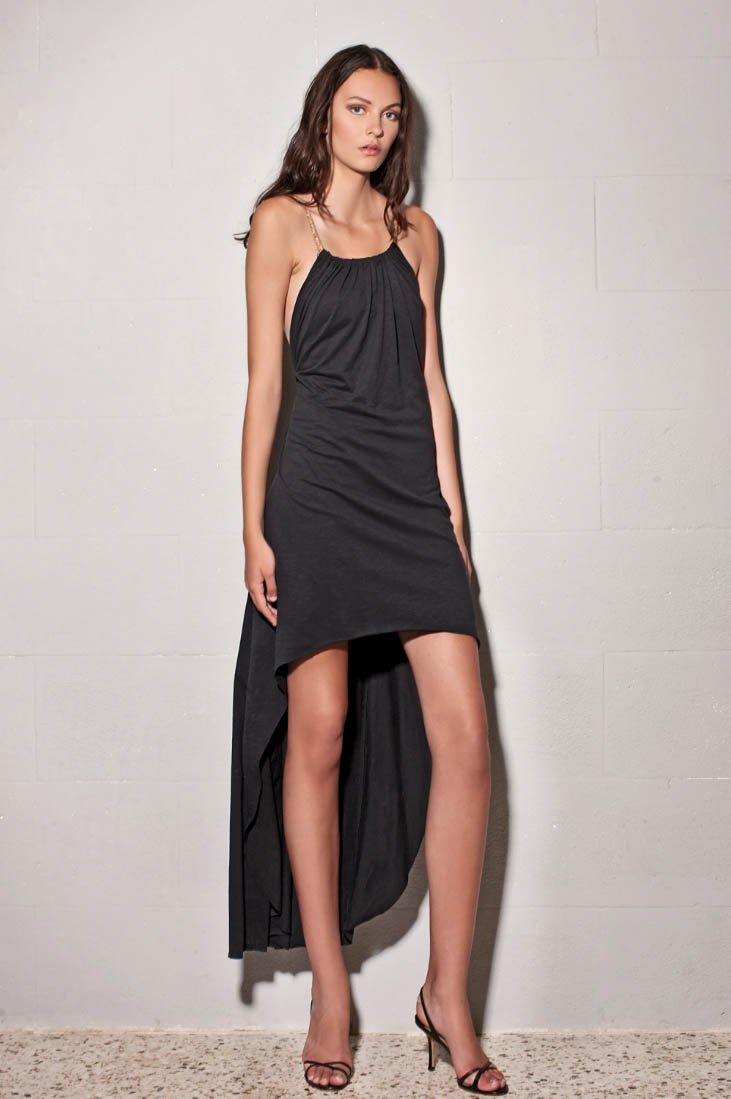 PINELOPE / BLACK ASSYMETRICAL DRESS - Victoria 7
